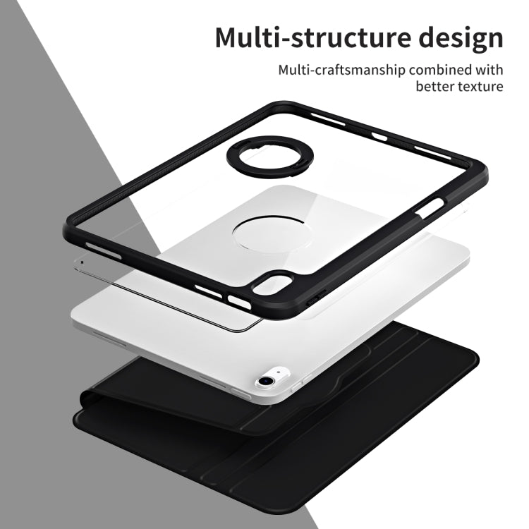 For iPad Air 11 2025 / 2024 Acrylic 360 Rotation Detachable Leather Tablet Case(Black) - iPad Air 11 2025 / 2024 Cases by PMC TechLife | Online Shopping South Africa | PMC TechLife | Buy Now Pay Later Mobicred