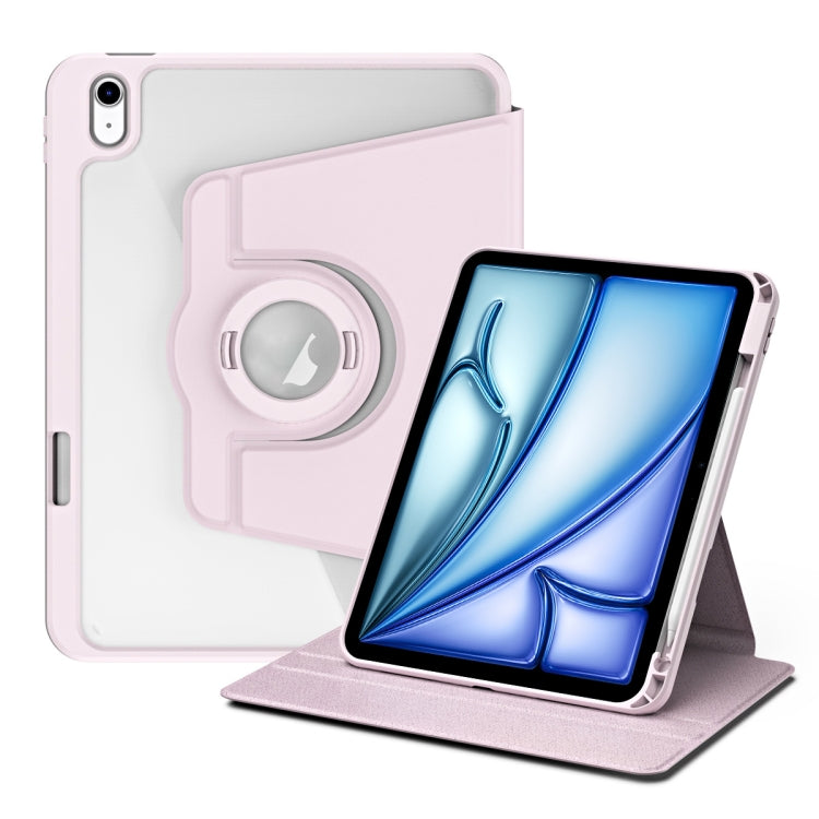 For iPad Air 11 2025 / 2024 Acrylic 360 Rotation Detachable Leather Tablet Case(Sand Pink) - iPad Air 11 2025 / 2024 Cases by PMC TechLife | Online Shopping South Africa | PMC TechLife | Buy Now Pay Later Mobicred