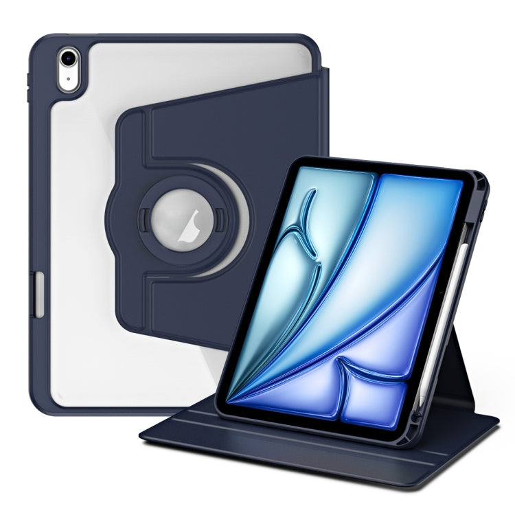 For iPad Air 11 2025 / 2024 Acrylic 360 Rotation Detachable Leather Tablet Case(Dark Blue) - iPad Air 11 2025 / 2024 Cases by PMC TechLife | Online Shopping South Africa | PMC TechLife | Buy Now Pay Later Mobicred