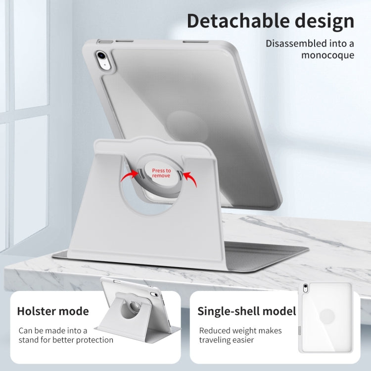 For iPad Air 11 2024 Acrylic 360 Rotation Detachable Leather Tablet Case(Grey) - iPad Air 11 2024 Cases by PMC TechLife | Online Shopping South Africa | PMC TechLife | Buy Now Pay Later Mobicred