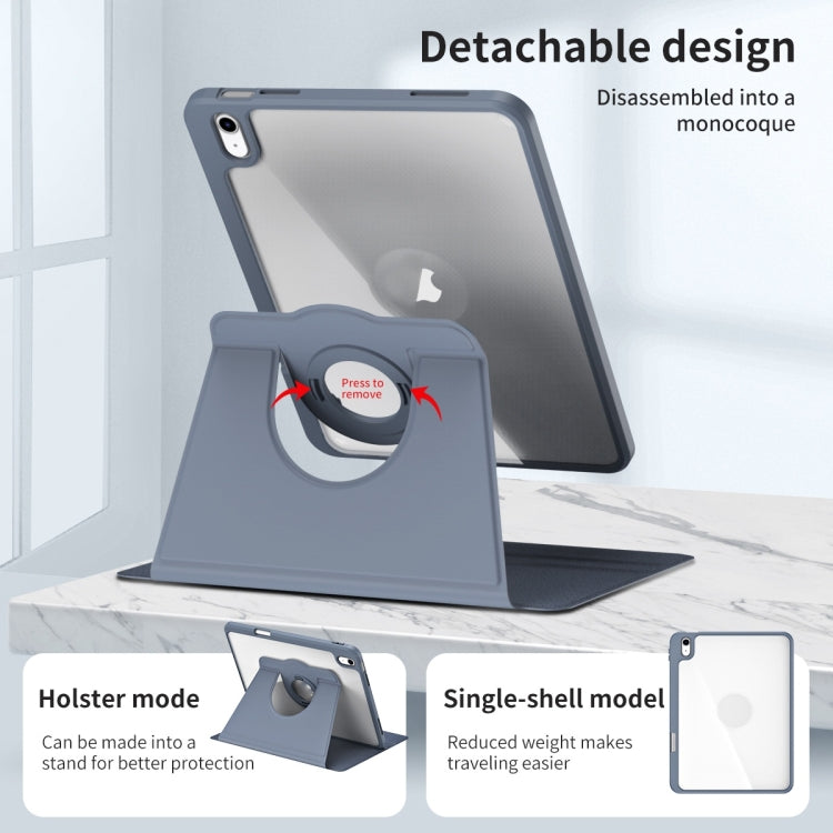 For iPad Air 11 2024 Acrylic 360 Rotation Detachable Leather Tablet Case(Lavender Purple) - iPad Air 11 2024 Cases by PMC TechLife | Online Shopping South Africa | PMC TechLife | Buy Now Pay Later Mobicred