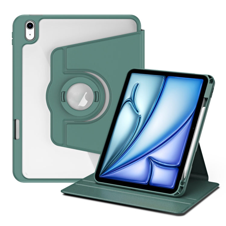 For iPad Air 11 2024 Acrylic 360 Rotation Detachable Leather Tablet Case(Deep Green) - iPad Air 11 2024 Cases by PMC TechLife | Online Shopping South Africa | PMC TechLife | Buy Now Pay Later Mobicred