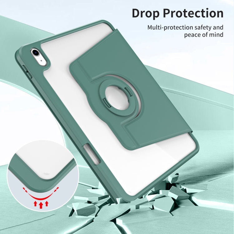 For iPad Air 11 2024 Acrylic 360 Rotation Detachable Leather Tablet Case(Deep Green) - iPad Air 11 2024 Cases by PMC TechLife | Online Shopping South Africa | PMC TechLife | Buy Now Pay Later Mobicred