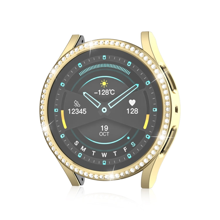 For Samsung Galaxy Watch 6 40mm Diamond Hollow PC Watch Protective Case(Gold) - Watch Cases by PMC TechLife | Online Shopping South Africa | PMC TechLife