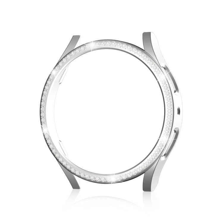 For Samsung Galaxy Watch 6 44mm Diamond Hollow PC Watch Protective Case(Silver) - Watch Cases by PMC TechLife | Online Shopping South Africa | PMC TechLife