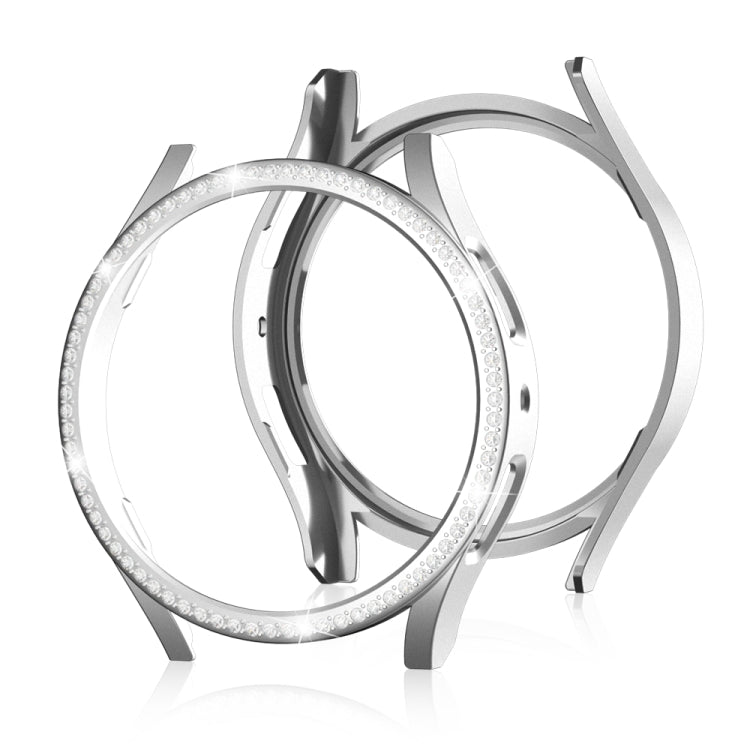 For Samsung Galaxy Watch 6 44mm Diamond Hollow PC Watch Protective Case(Silver) - Watch Cases by PMC TechLife | Online Shopping South Africa | PMC TechLife