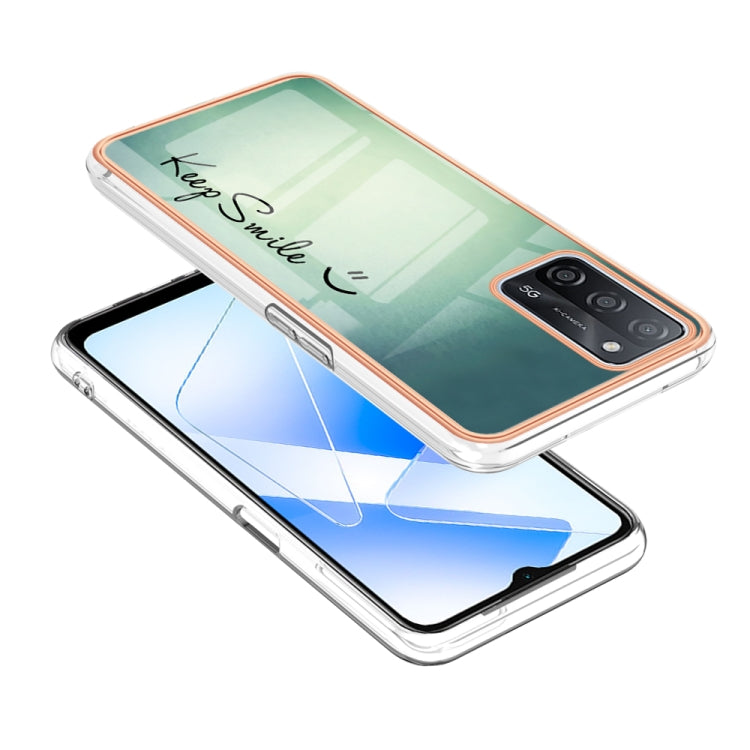 For OPPO A55 5G / A53s 5G / A54 4G Electroplating Marble Dual-side IMD Phone Case(Smile) - OPPO Cases by PMC TechLife | Online Shopping South Africa | PMC TechLife | Buy Now Pay Later Mobicred