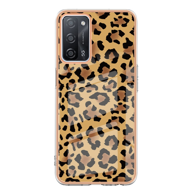 For OPPO A55 5G / A53s 5G / A54 4G Electroplating Marble Dual-side IMD Phone Case(Leopard Print) - free shipping - PMC TechLife - Order now!