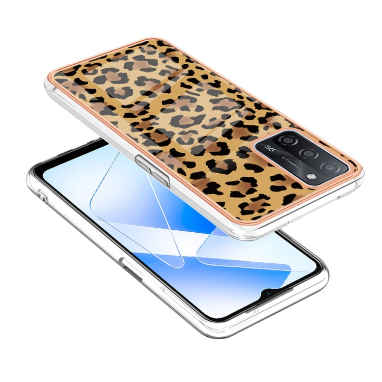 For OPPO A55 5G / A53s 5G / A54 4G Electroplating Marble Dual-side IMD Phone Case(Leopard Print) - free shipping - PMC TechLife - Order now!