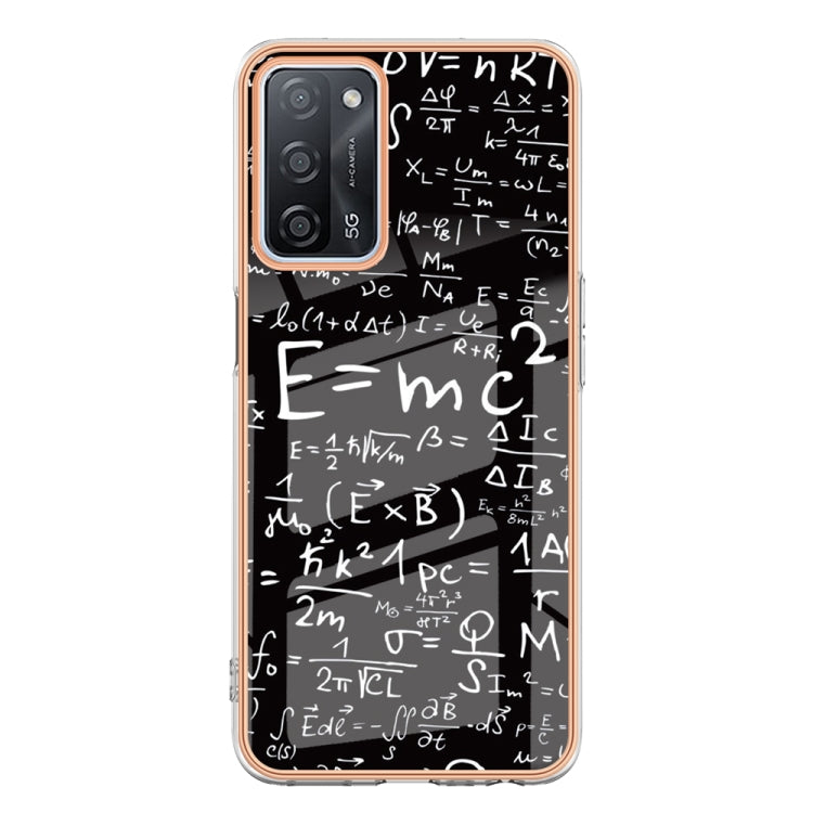 For OPPO A55 5G / A53s 5G / A54 4G Electroplating Marble Dual-side IMD Phone Case(Equation) - OPPO Cases by PMC TechLife | Online Shopping South Africa | PMC TechLife | Buy Now Pay Later Mobicred