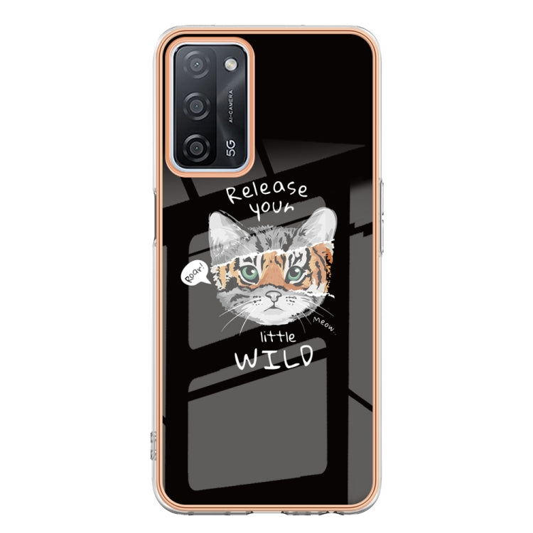 For OPPO A55 5G / A53s 5G / A54 4G Electroplating Marble Dual-side IMD Phone Case(Natural Growth) - OPPO Cases by PMC TechLife | Online Shopping South Africa | PMC TechLife | Buy Now Pay Later Mobicred