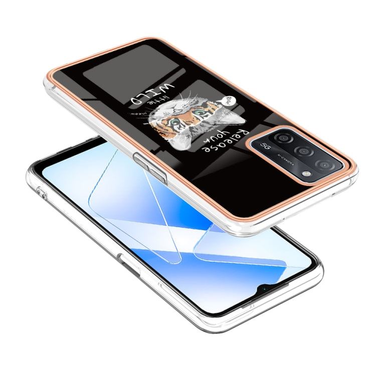 For OPPO A55 5G / A53s 5G / A54 4G Electroplating Marble Dual-side IMD Phone Case(Natural Growth) - OPPO Cases by PMC TechLife | Online Shopping South Africa | PMC TechLife | Buy Now Pay Later Mobicred