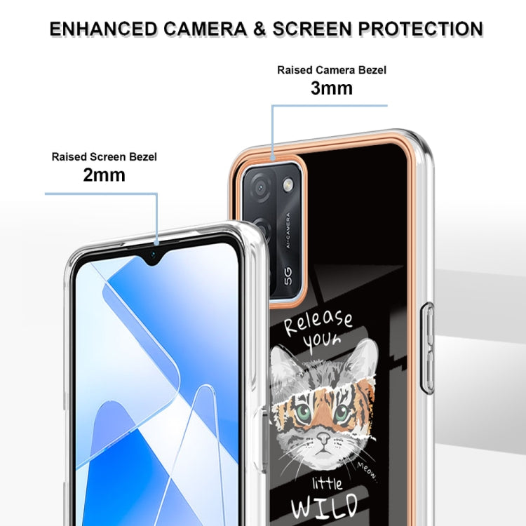 For OPPO A55 5G / A53s 5G / A54 4G Electroplating Marble Dual-side IMD Phone Case(Natural Growth) - OPPO Cases by PMC TechLife | Online Shopping South Africa | PMC TechLife | Buy Now Pay Later Mobicred