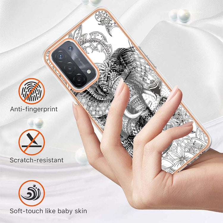 For OPPO A74 / A93 5G / A54 5G / A93s 5G Electroplating Marble Dual-side IMD Phone Case(Totem Elephant) - free shipping - PMC TechLife - Order now!