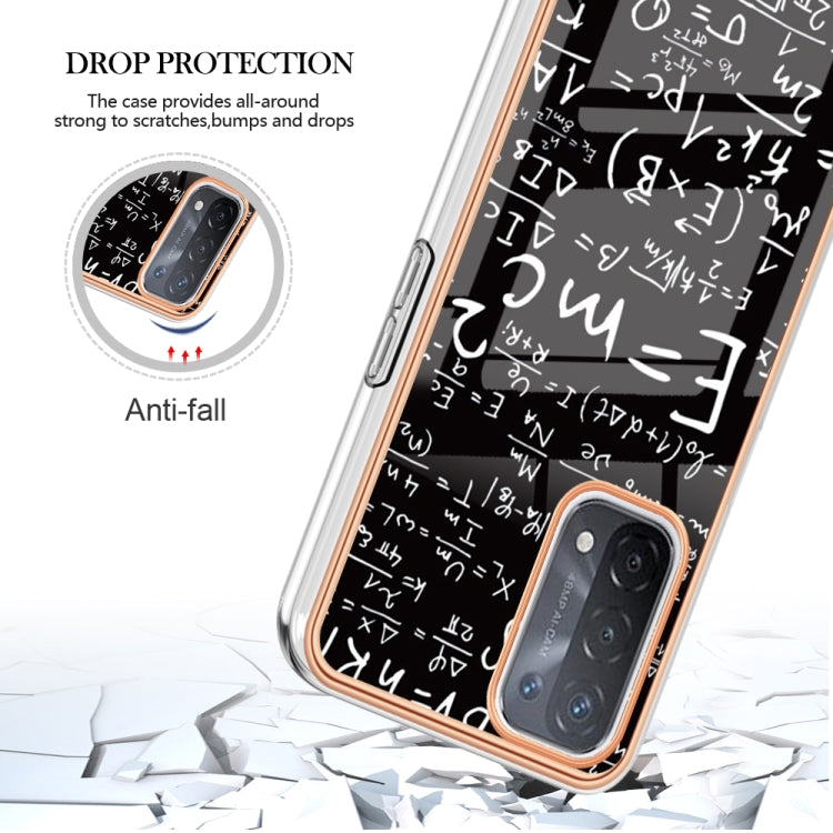 For OPPO A74 / A93 5G / A54 5G / A93s 5G Electroplating Marble Dual-side IMD Phone Case(Equation) - OPPO Cases by PMC TechLife | Online Shopping South Africa | PMC TechLife | Buy Now Pay Later Mobicred