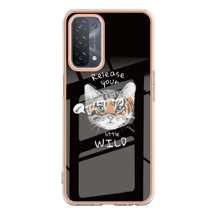 For OPPO A74 / A93 5G / A54 5G / A93s 5G Electroplating Marble Dual-side IMD Phone Case(Natural Growth) - OPPO Cases by PMC TechLife | Online Shopping South Africa | PMC TechLife | Buy Now Pay Later Mobicred