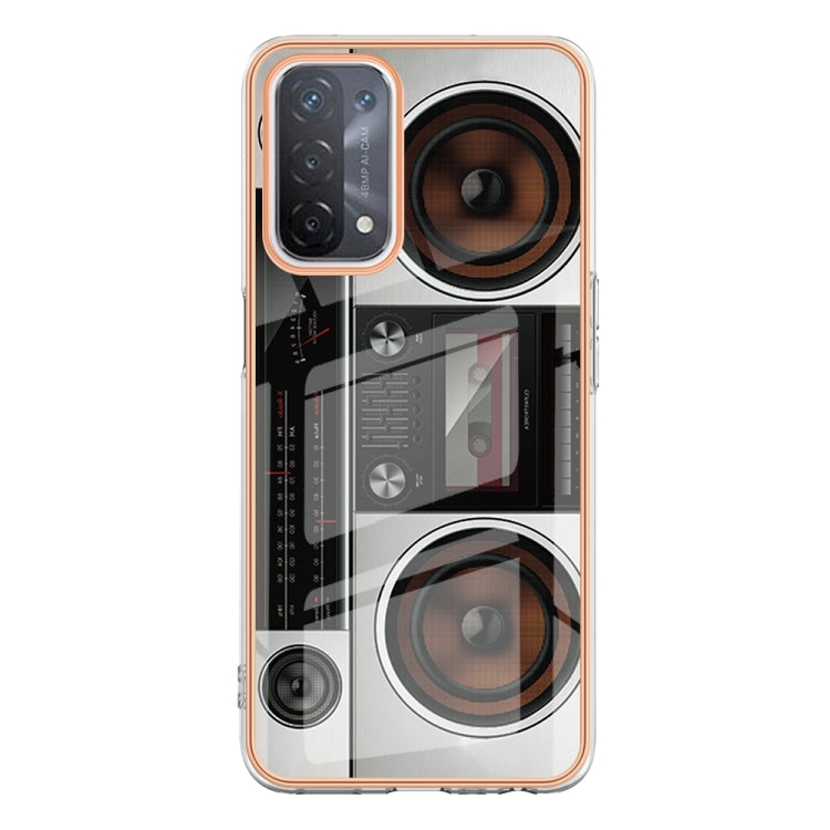 For OPPO A74 / A93 5G / A54 5G / A93s 5G Electroplating Marble Dual-side IMD Phone Case(Retro Radio) - OPPO Cases by PMC TechLife | Online Shopping South Africa | PMC TechLife | Buy Now Pay Later Mobicred