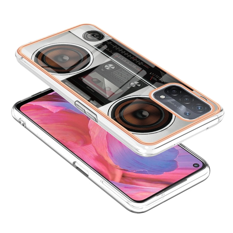 For OPPO A74 / A93 5G / A54 5G / A93s 5G Electroplating Marble Dual-side IMD Phone Case(Retro Radio) - OPPO Cases by PMC TechLife | Online Shopping South Africa | PMC TechLife | Buy Now Pay Later Mobicred