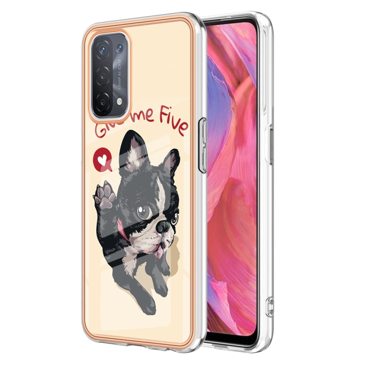 For OPPO A74 / A93 5G / A54 5G / A93s 5G Electroplating Marble Dual-side IMD Phone Case(Lucky Dog) - OPPO Cases by PMC TechLife | Online Shopping South Africa | PMC TechLife | Buy Now Pay Later Mobicred