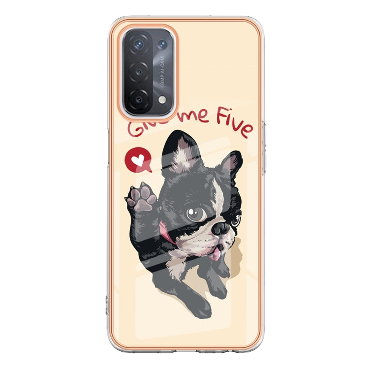 For OPPO A74 / A93 5G / A54 5G / A93s 5G Electroplating Marble Dual-side IMD Phone Case(Lucky Dog) - OPPO Cases by PMC TechLife | Online Shopping South Africa | PMC TechLife | Buy Now Pay Later Mobicred