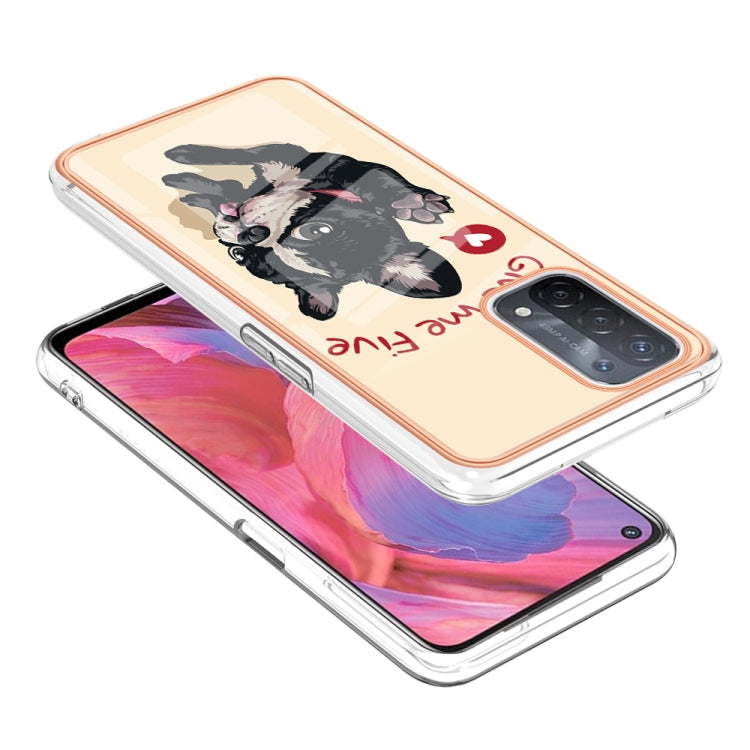 For OPPO A74 / A93 5G / A54 5G / A93s 5G Electroplating Marble Dual-side IMD Phone Case(Lucky Dog) - OPPO Cases by PMC TechLife | Online Shopping South Africa | PMC TechLife | Buy Now Pay Later Mobicred