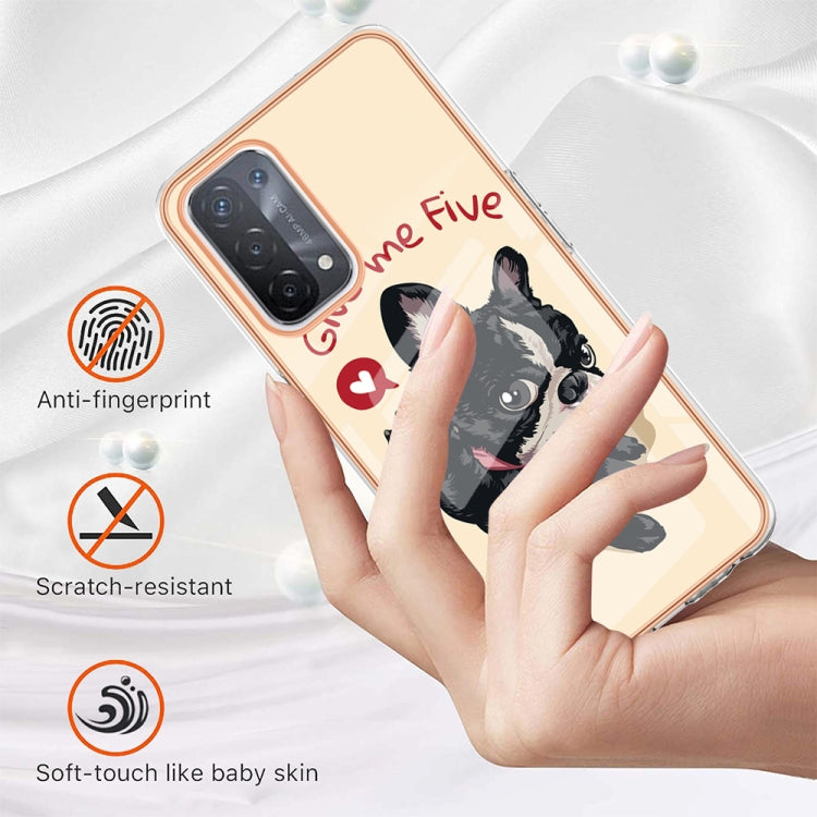 For OPPO A74 / A93 5G / A54 5G / A93s 5G Electroplating Marble Dual-side IMD Phone Case(Lucky Dog) - OPPO Cases by PMC TechLife | Online Shopping South Africa | PMC TechLife | Buy Now Pay Later Mobicred