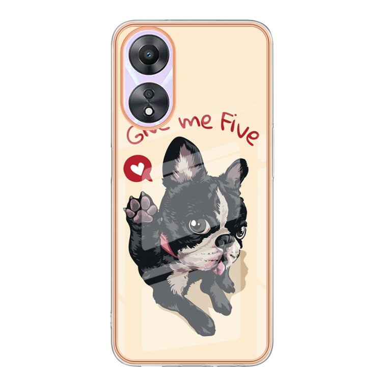 For OPPO A78 / A58 Electroplating Marble Dual-side IMD Phone Case(Lucky Dog) - OPPO Cases by PMC TechLife | Online Shopping South Africa | PMC TechLife | Buy Now Pay Later Mobicred