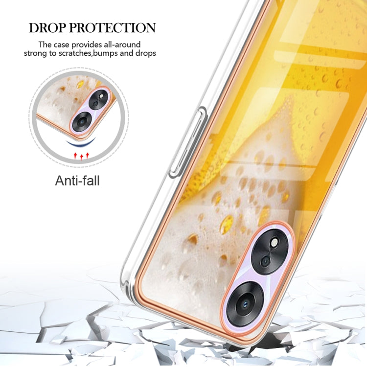 For OPPO A78 / A58 Electroplating Marble Dual-side IMD Phone Case(Draft Beer) - free shipping - PMC TechLife - Order now!