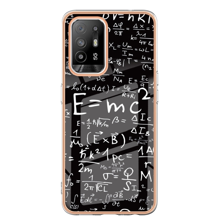 For OPPO A94 5G / A95 5G Electroplating Marble Dual-side IMD Phone Case(Equation) - OPPO Cases by PMC TechLife | Online Shopping South Africa | PMC TechLife | Buy Now Pay Later Mobicred