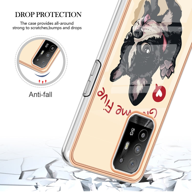 For OPPO A94 5G / A95 5G Electroplating Marble Dual-side IMD Phone Case(Lucky Dog) - free shipping - PMC TechLife - Order now!
