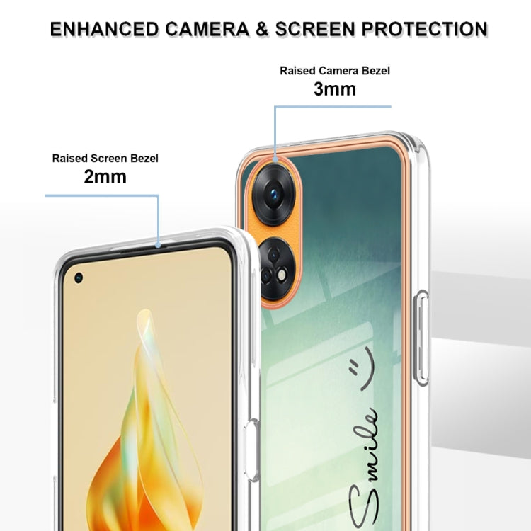 For OPPO Reno8 T 4G Electroplating Marble Dual-side IMD Phone Case(Smile) - free shipping - PMC TechLife - Order now!