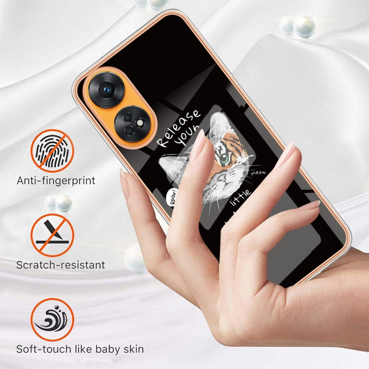 For OPPO Reno8 T 4G Electroplating Marble Dual-side IMD Phone Case(Natural Growth) - OPPO Cases by PMC TechLife | Online Shopping South Africa | PMC TechLife | Buy Now Pay Later Mobicred