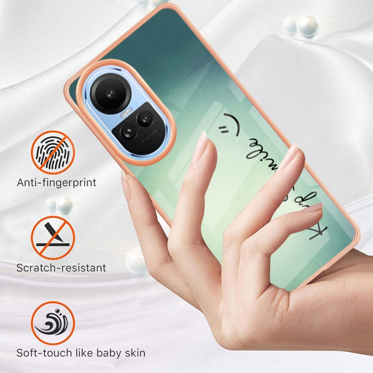 For OPPO Reno10 5G Global Electroplating Marble Dual-side IMD Phone Case(Smile) - OPPO Cases by PMC TechLife | Online Shopping South Africa | PMC TechLife | Buy Now Pay Later Mobicred