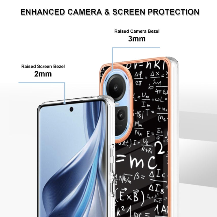 For OPPO Reno10 5G Global Electroplating Marble Dual-side IMD Phone Case(Equation) - OPPO Cases by PMC TechLife | Online Shopping South Africa | PMC TechLife | Buy Now Pay Later Mobicred