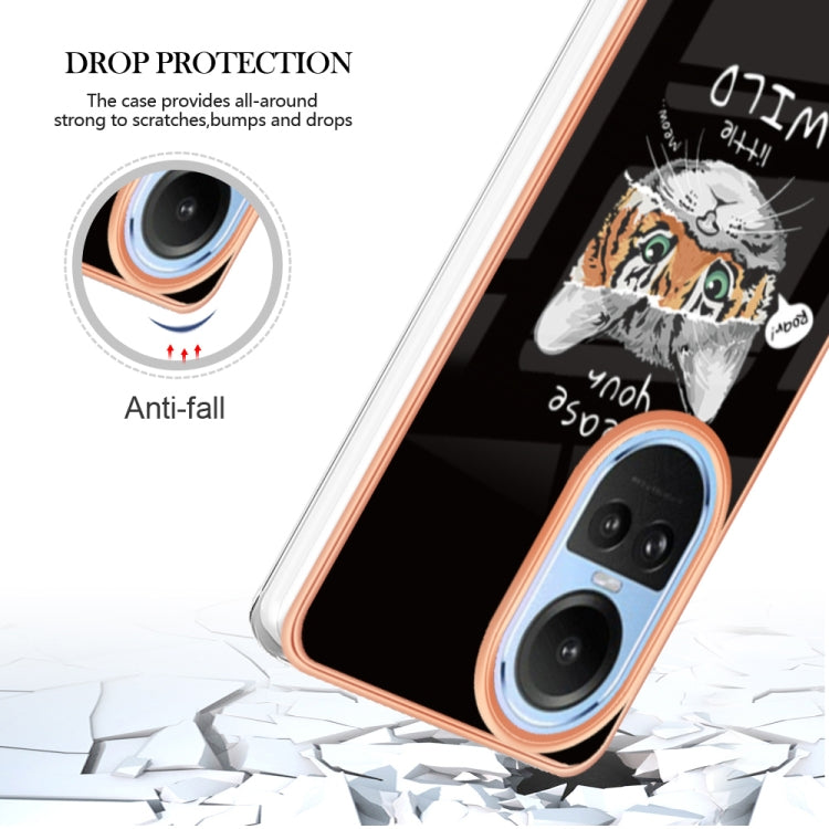 For OPPO Reno10 5G Global Electroplating Marble Dual-side IMD Phone Case(Natural Growth) - OPPO Cases by PMC TechLife | Online Shopping South Africa | PMC TechLife | Buy Now Pay Later Mobicred