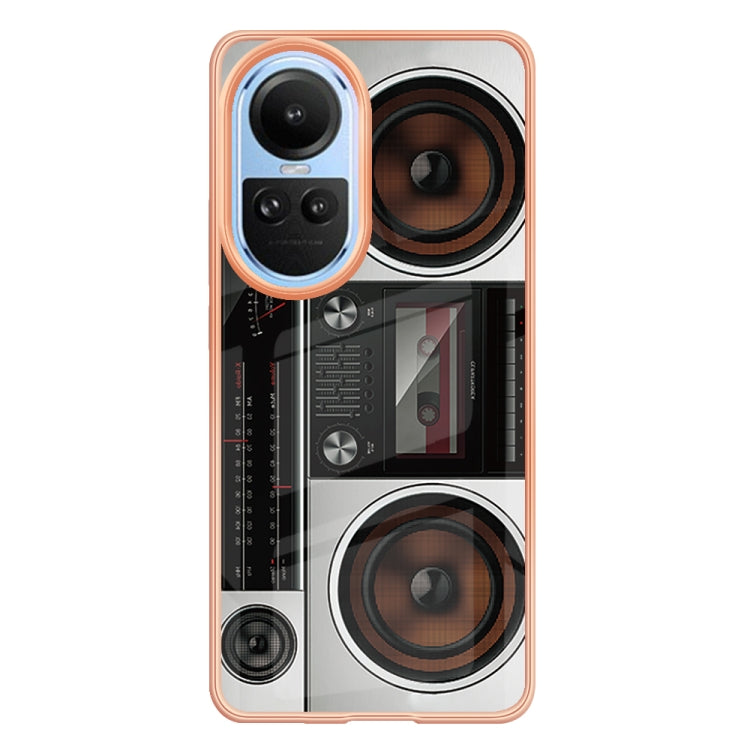 For OPPO Reno10 5G Global Electroplating Marble Dual-side IMD Phone Case(Retro Radio) - free shipping - PMC TechLife - Order now!