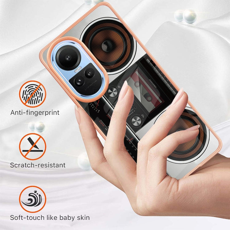 For OPPO Reno10 5G Global Electroplating Marble Dual-side IMD Phone Case(Retro Radio) - free shipping - PMC TechLife - Order now!