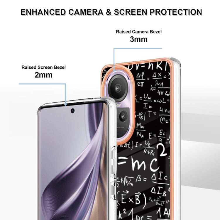 For OPPO Reno10 Pro 5G Global Electroplating Marble Dual-side IMD Phone Case(Equation) - OPPO Cases by PMC TechLife | Online Shopping South Africa | PMC TechLife | Buy Now Pay Later Mobicred