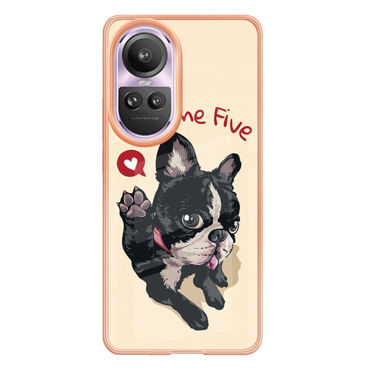 For OPPO Reno10 Pro 5G Global Electroplating Marble Dual-side IMD Phone Case(Lucky Dog) - OPPO Cases by PMC TechLife | Online Shopping South Africa | PMC TechLife | Buy Now Pay Later Mobicred