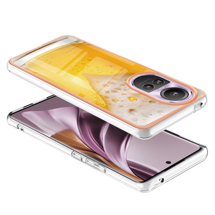 For OPPO Reno10 Pro 5G Global Electroplating Marble Dual-side IMD Phone Case(Draft Beer) - OPPO Cases by PMC TechLife | Online Shopping South Africa | PMC TechLife | Buy Now Pay Later Mobicred