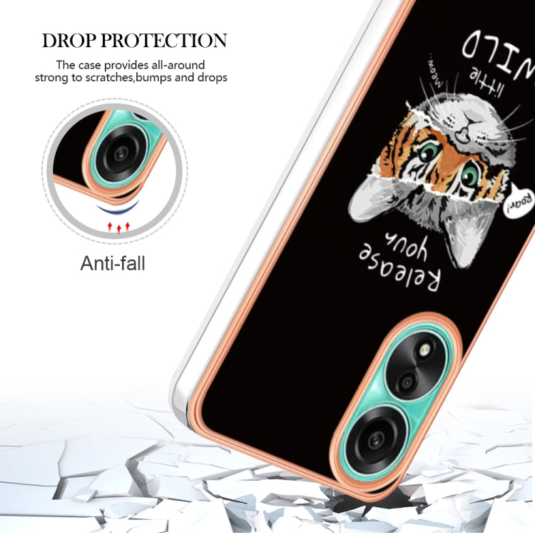 For OPPO A78 4G Electroplating Marble Dual-side IMD Phone Case(Natural Growth) - OPPO Cases by PMC TechLife | Online Shopping South Africa | PMC TechLife | Buy Now Pay Later Mobicred