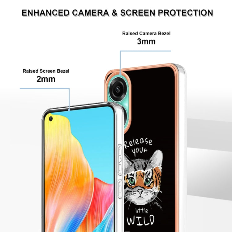 For OPPO A78 4G Electroplating Marble Dual-side IMD Phone Case(Natural Growth) - OPPO Cases by PMC TechLife | Online Shopping South Africa | PMC TechLife | Buy Now Pay Later Mobicred