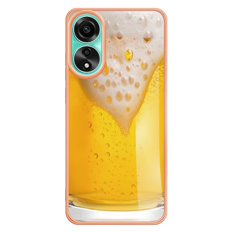 For OPPO A78 4G Electroplating Marble Dual-side IMD Phone Case(Draft Beer) - OPPO Cases by PMC TechLife | Online Shopping South Africa | PMC TechLife | Buy Now Pay Later Mobicred
