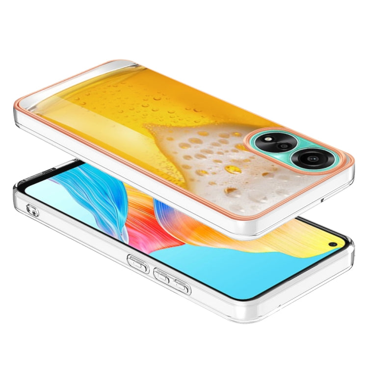 For OPPO A78 4G Electroplating Marble Dual-side IMD Phone Case(Draft Beer) - OPPO Cases by PMC TechLife | Online Shopping South Africa | PMC TechLife | Buy Now Pay Later Mobicred