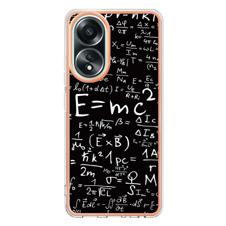 For OPPO A58 4G Electroplating Marble Dual-side IMD Phone Case(Equation) - OPPO Cases by PMC TechLife | Online Shopping South Africa | PMC TechLife | Buy Now Pay Later Mobicred