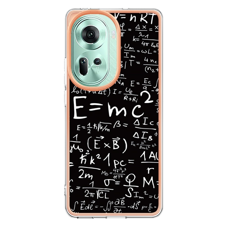 For OPPO Reno11 5G Global Electroplating Marble Dual-side IMD Phone Case(Equation) - Reno11 Cases by PMC TechLife | Online Shopping South Africa | PMC TechLife | Buy Now Pay Later Mobicred
