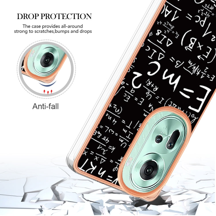 For OPPO Reno11 5G Global Electroplating Marble Dual-side IMD Phone Case(Equation) - Reno11 Cases by PMC TechLife | Online Shopping South Africa | PMC TechLife | Buy Now Pay Later Mobicred