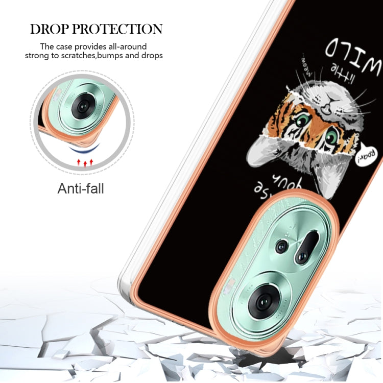 For OPPO Reno11 5G Global Electroplating Marble Dual-side IMD Phone Case(Natural Growth) - Reno11 Cases by PMC TechLife | Online Shopping South Africa | PMC TechLife | Buy Now Pay Later Mobicred