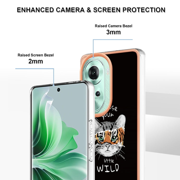 For OPPO Reno11 5G Global Electroplating Marble Dual-side IMD Phone Case(Natural Growth) - Reno11 Cases by PMC TechLife | Online Shopping South Africa | PMC TechLife | Buy Now Pay Later Mobicred