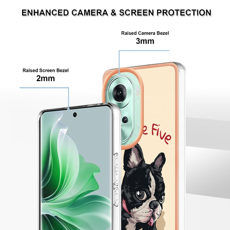 For OPPO Reno11 5G Global Electroplating Marble Dual-side IMD Phone Case(Lucky Dog) - free shipping - PMC TechLife - Order now!